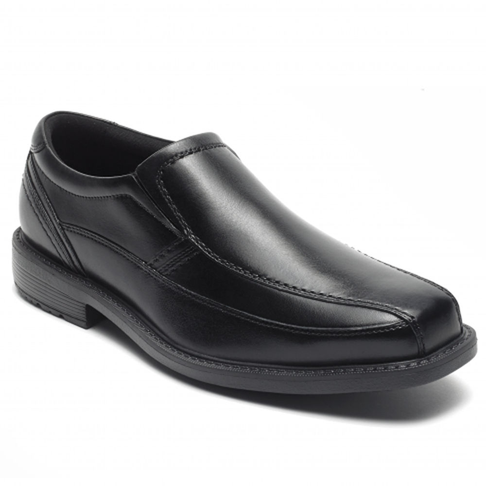 Rockport Slip-On For Mens Black - Style Crew Bike Toe - VQ5081392